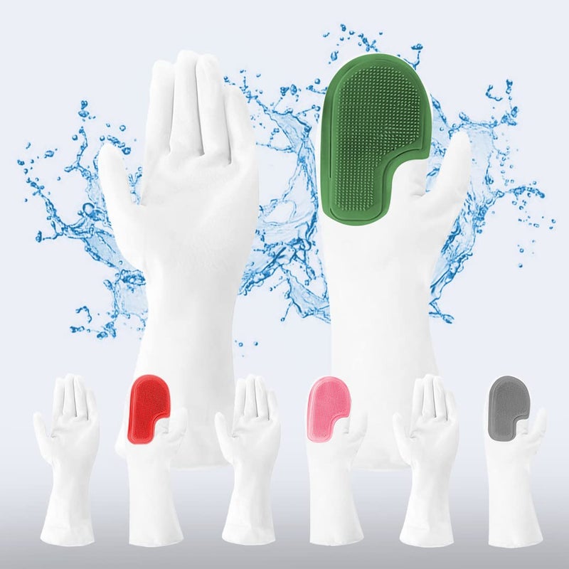Kuber Industries Kuber Industries Multi-Purpose Silicon Gloves For Kitchen Cleaning, Pet Grooming & Gardening|Reusable Gardening Gloves|Heat Resistant For Better Protection|Green - Image 1