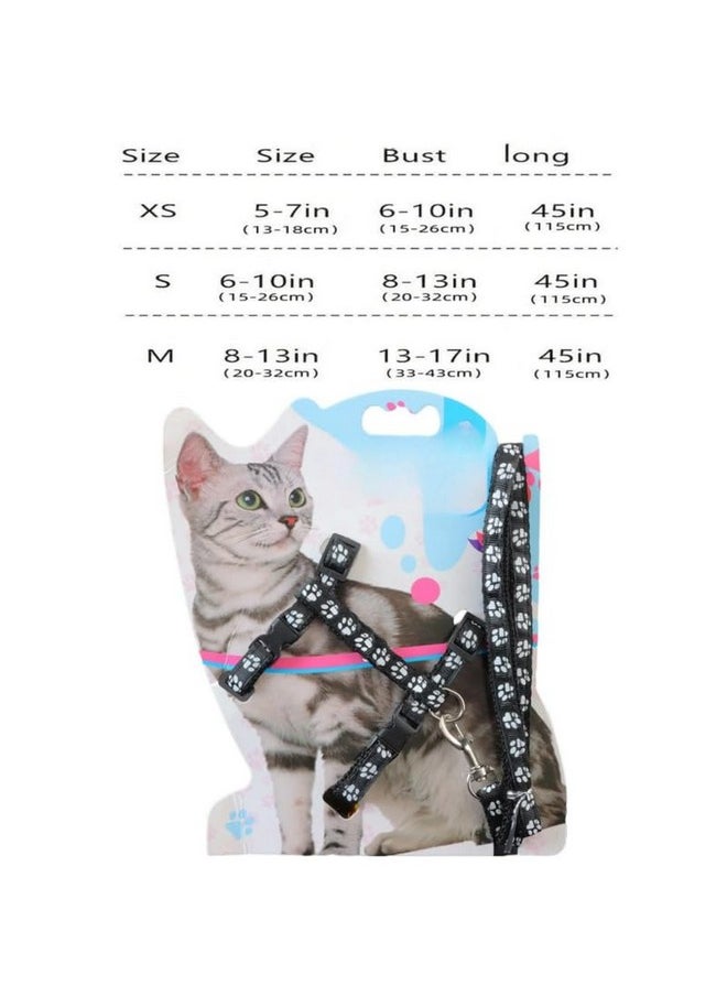 PET Cute Unique Designer Plaid H-Shape Nylon Travel Outdoor Walking Adjustable Cat Harness Leash Set Panja Print  - Image 4