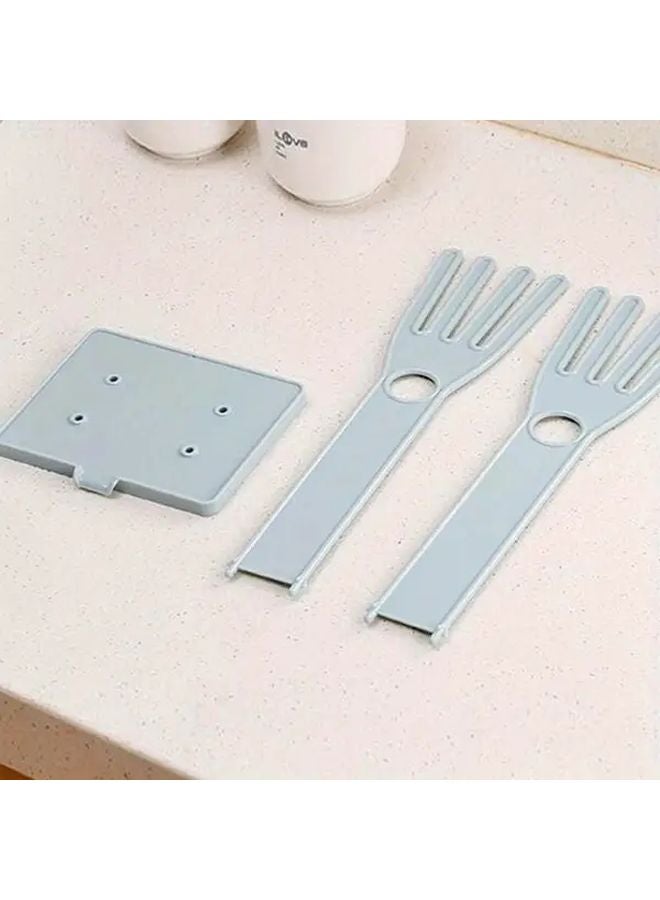 Pink Kitchen Organizer Detachable Gloves Drying Rack With Drain Tray Sponge Holders - Image 4