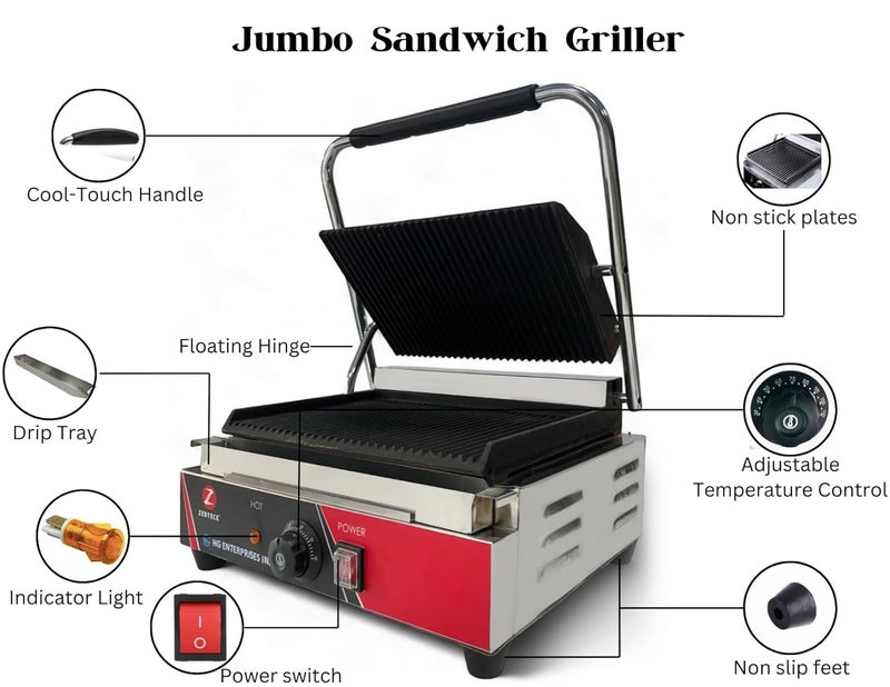 HGEI COMMERCIAL JUMBO SANDWICH GRILLERCafesRestaurantHotels  - Image 3