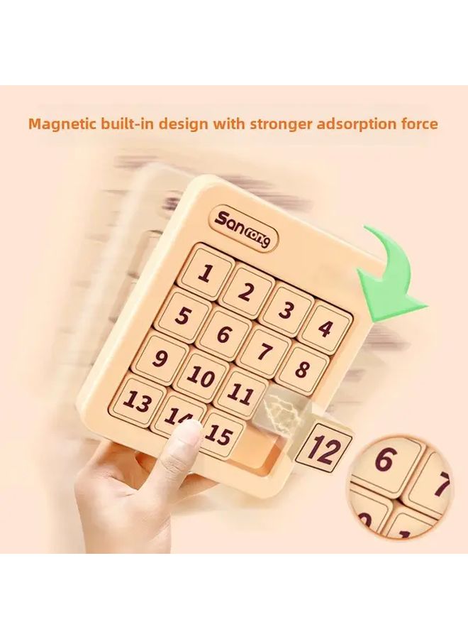 Magnetic Version 4x4 Digital Huarong Road Puzzle ABS Material Brain Teaser Gift - Image 4