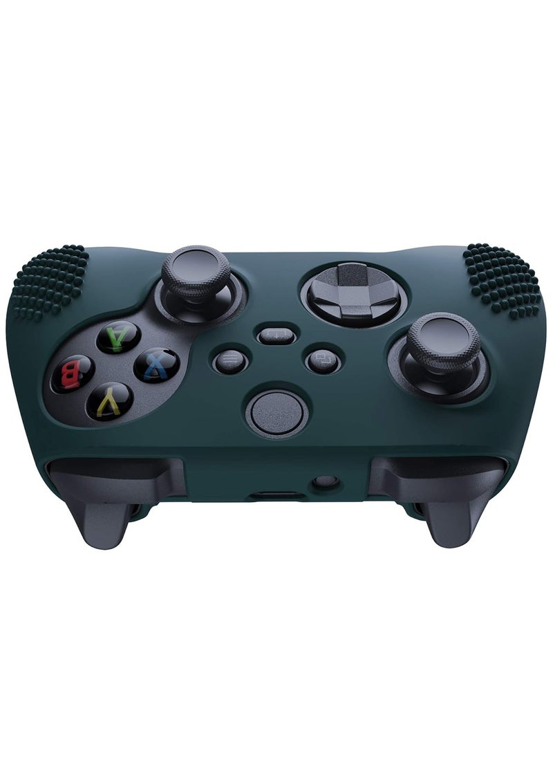 playvital - PlayVital Racing Green 3D Studded Edition Anti-slip Silicone Cover Skin for Xbox Series X Controller, Soft Rubber Case Protector for Xbox Series S Controller with 6 Black Thumb Grip Caps - SDX3004 - Image 1