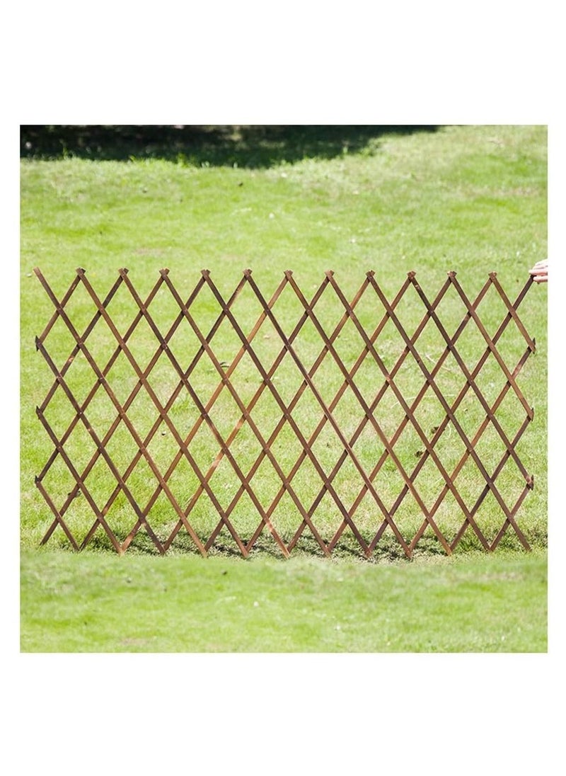 LINGWEI LINGWEI Wooden Expandable Garden Fence Natural Willow Expanding Wicker Decorative Balcony Garden Trellis for Climbing Plants Support Wall Planter Retractable Wooden Lattice (75cm)  - Image 1