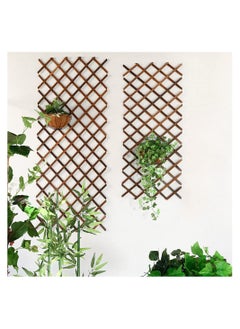LINGWEI LINGWEI Wooden Expandable Garden Fence Natural Willow Expanding Wicker Decorative Balcony Garden Trellis for Climbing Plants Support Wall Planter Retractable Wooden Lattice (75cm)  - Image 2
