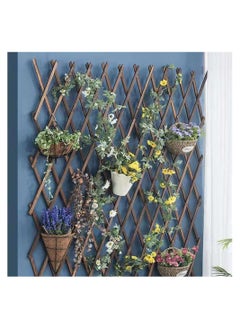 LINGWEI LINGWEI Wooden Expandable Garden Fence Natural Willow Expanding Wicker Decorative Balcony Garden Trellis for Climbing Plants Support Wall Planter Retractable Wooden Lattice (75cm)  - Image 4