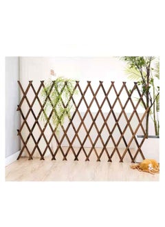 LINGWEI LINGWEI Wooden Expandable Garden Fence Natural Willow Expanding Wicker Decorative Balcony Garden Trellis for Climbing Plants Support Wall Planter Retractable Wooden Lattice (75cm)  - Image 3