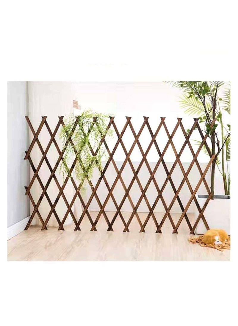 LINGWEI LINGWEI Wooden Expandable Garden Fence Natural Willow Expanding Wicker Decorative Balcony Garden Trellis for Climbing Plants Support Wall Planter Retractable Wooden Lattice (75cm)  - Image 3