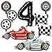 YiYou Number 4 Race Car Balloons 43 Inch Race Car Party Decorations Wheel Tire Foil Balloons Need Four Speed Birthday for Boys 4th Birthday Party Decorations Supplies Pack of 9 - Image 2