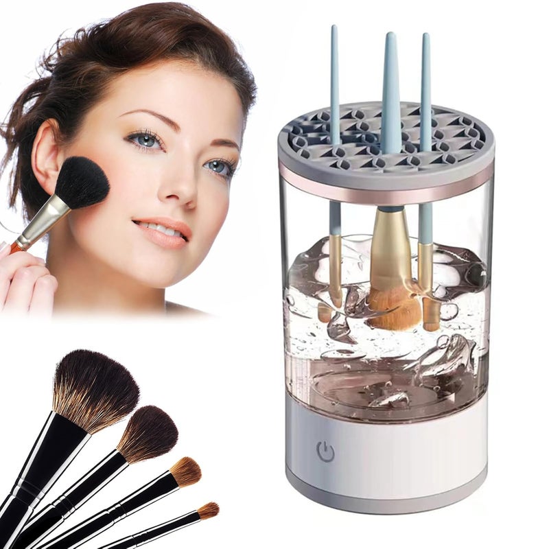 Yuehuam Yuehuam Electric Makeup Brush Cleaner USB Powered Automatic Makeup Brush Cleaner Machine Cosmetic Brushes Cleaner Tool Storage Box Fast Make Up Brush Washer and Dryer