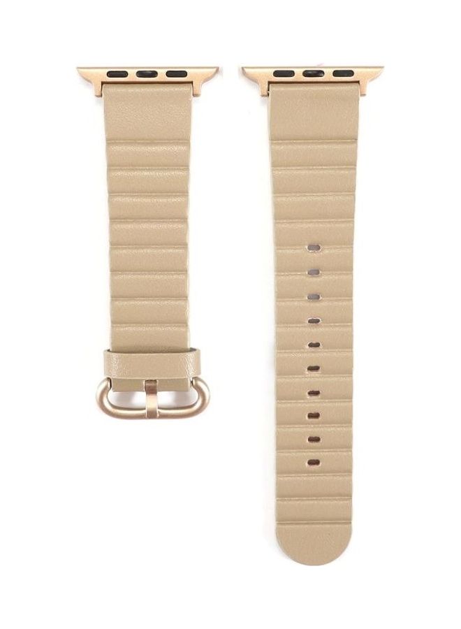 NIBEMINENT Replacement Watchband For Apple Watch Series 7 45mm/6 & SE 5 4 44mm/3 2 1 42mm Champagne Gold - Image 1