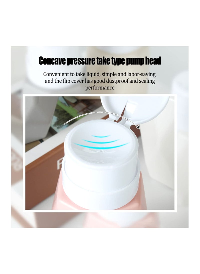 Y&D - 4 Pack Push Down Pump Dispenser, Color, Diamond Shaped Lockable Refillable Dispenser Bottle Portable Empty Shampoo Bottles Versatile Drip-free Lotion Container - Image 1
