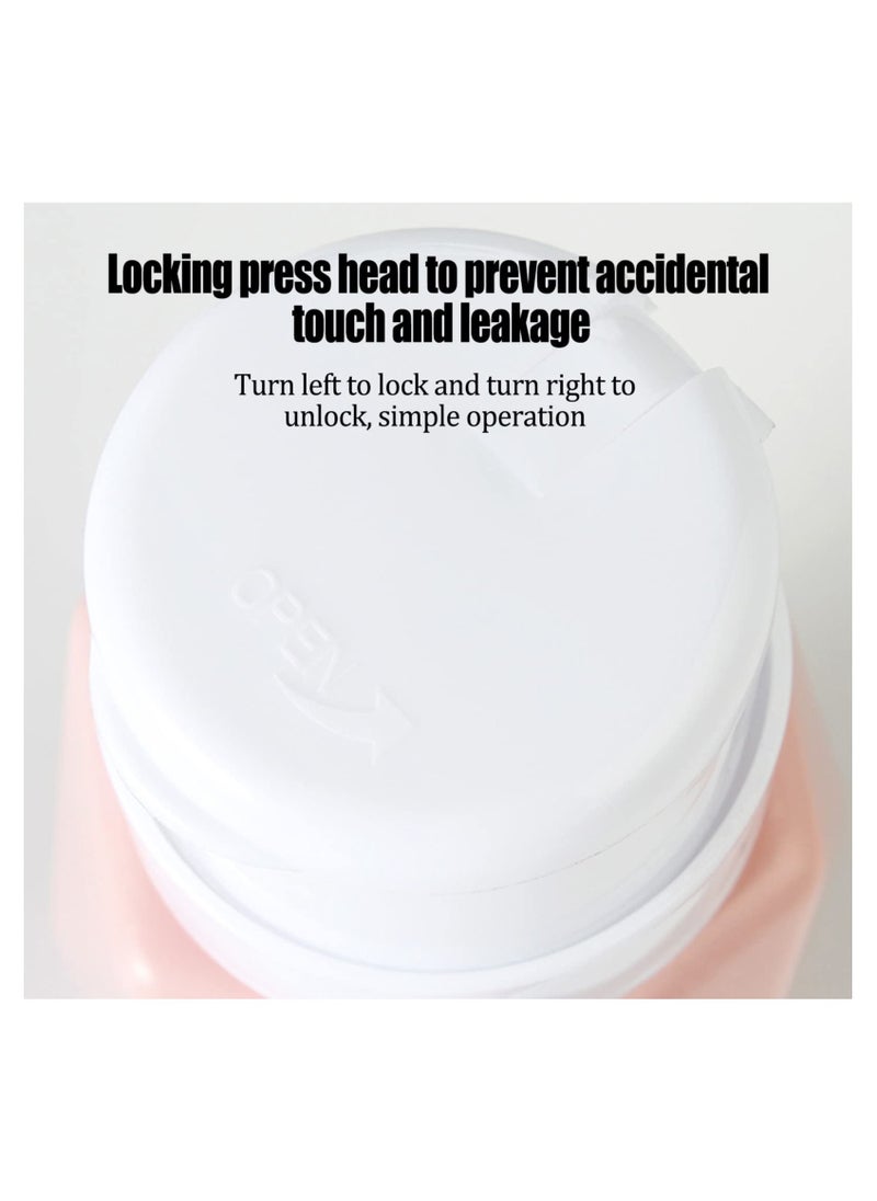 Y&D - 4 Pack Push Down Pump Dispenser, Color, Diamond Shaped Lockable Refillable Dispenser Bottle Portable Empty Shampoo Bottles Versatile Drip-free Lotion Container - Image 1