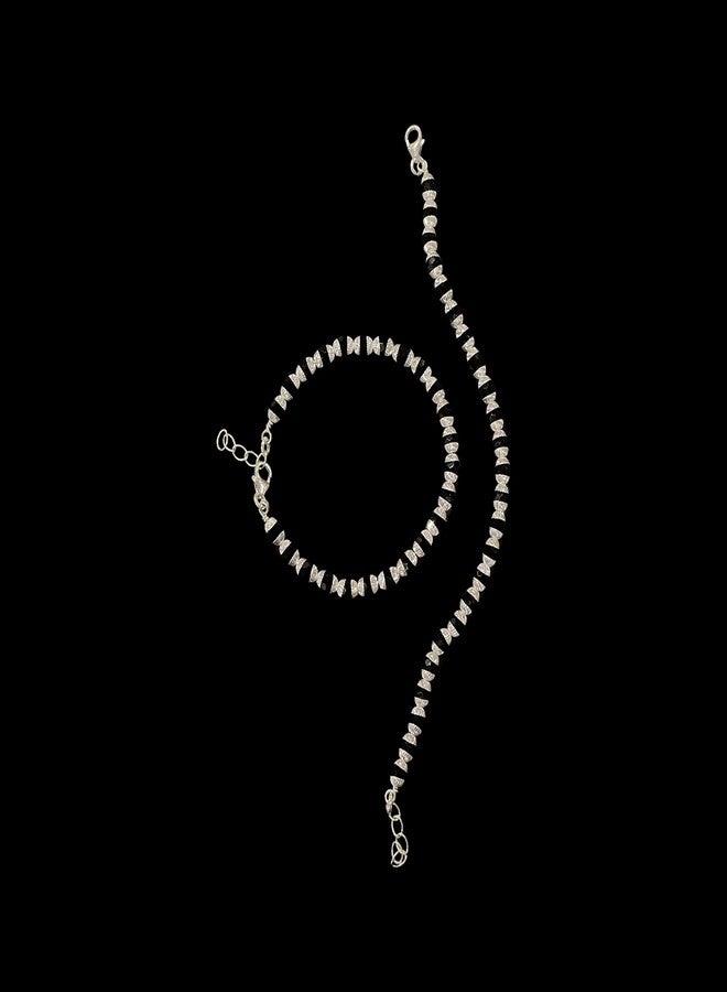 Balaji 925 Sterling Silver Black Beads Najariya - Style#04 (4.5) - Image 5