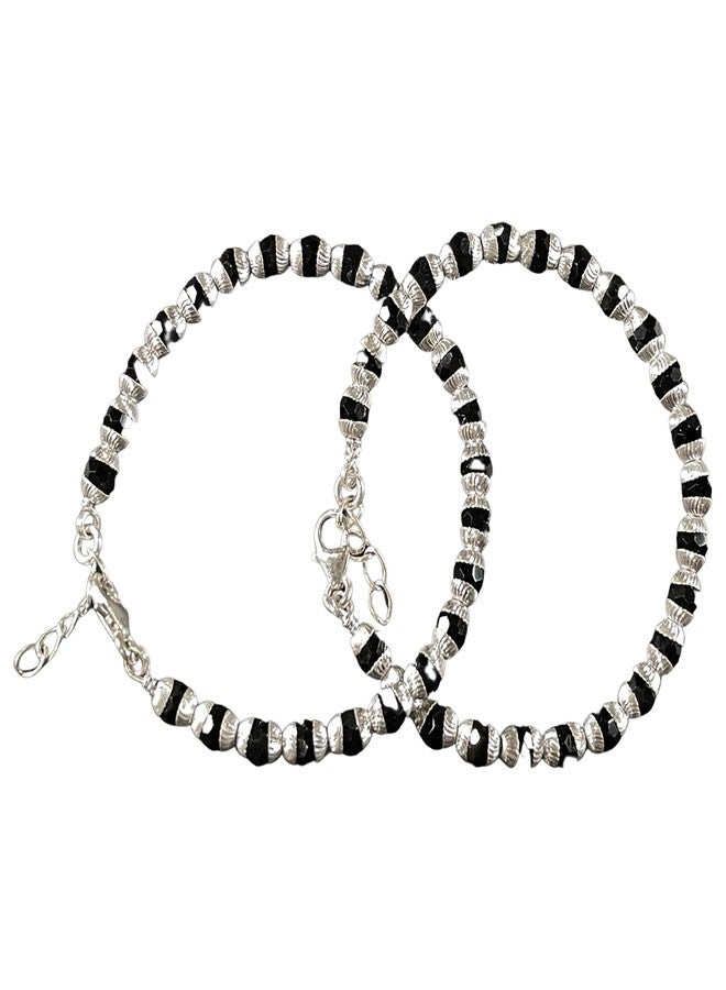 Balaji 925 Sterling Silver Black Beads Najariya - Style#04 (4.5) - Image 1