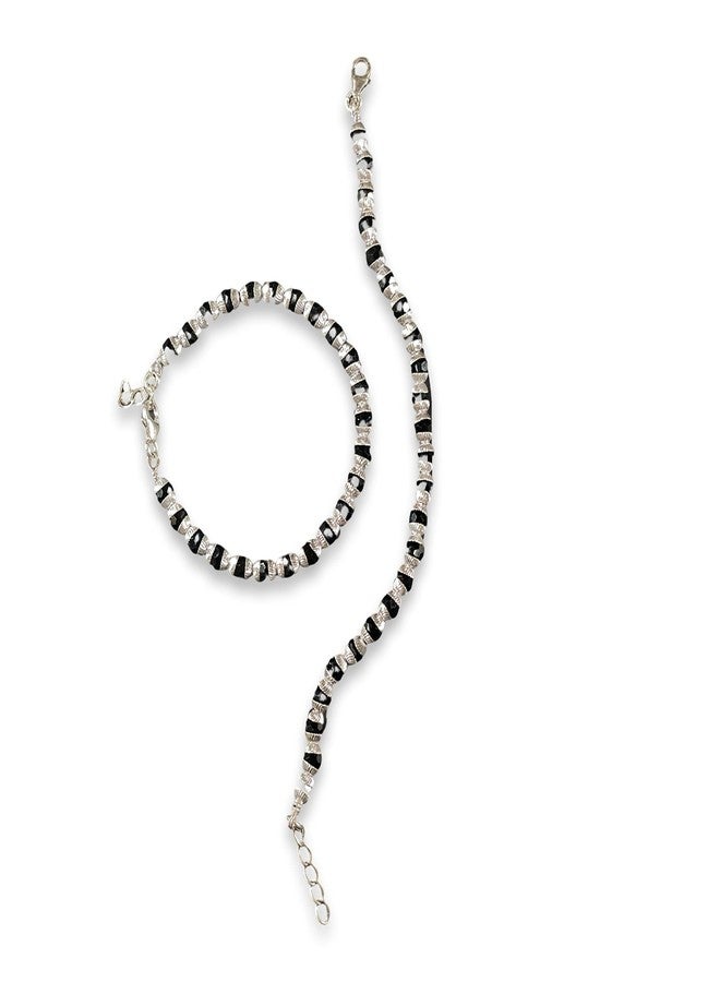 Balaji 925 Sterling Silver Black Beads Najariya - Style#04 (4.5) - Image 3