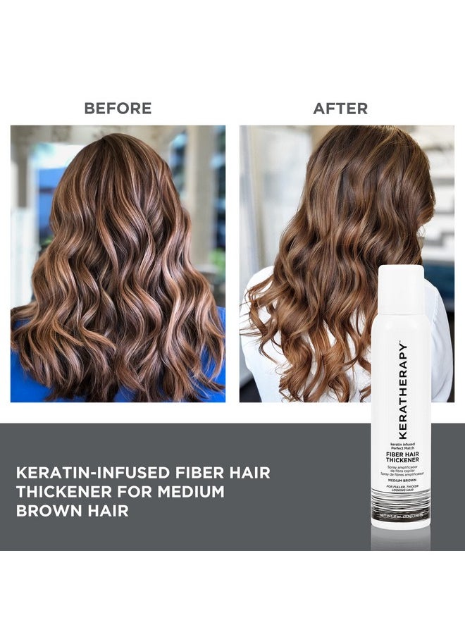 كيراثيرابي بخاخ تكثيف الشعر Perfect Match Fiber من Keratin Infused، بني فاتح، 4 أونصة سائلة، 140 مل - بخاخ تكثيف الشعر وتكثيفه وإخفاء الشعر لتغطية فروة الرأس والجذور والمناطق الخفيفة  - Image 4
