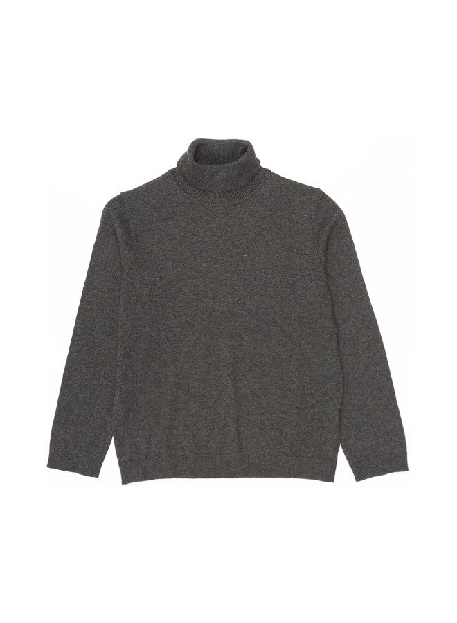 Zara kids' Everyday Casual Basic Solid High-neck Long-sleeve Fleece Sweater - Image 2
