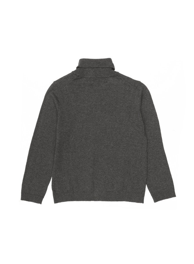 Zara kids' Everyday Casual Basic Solid High-neck Long-sleeve Fleece Sweater - Image 3
