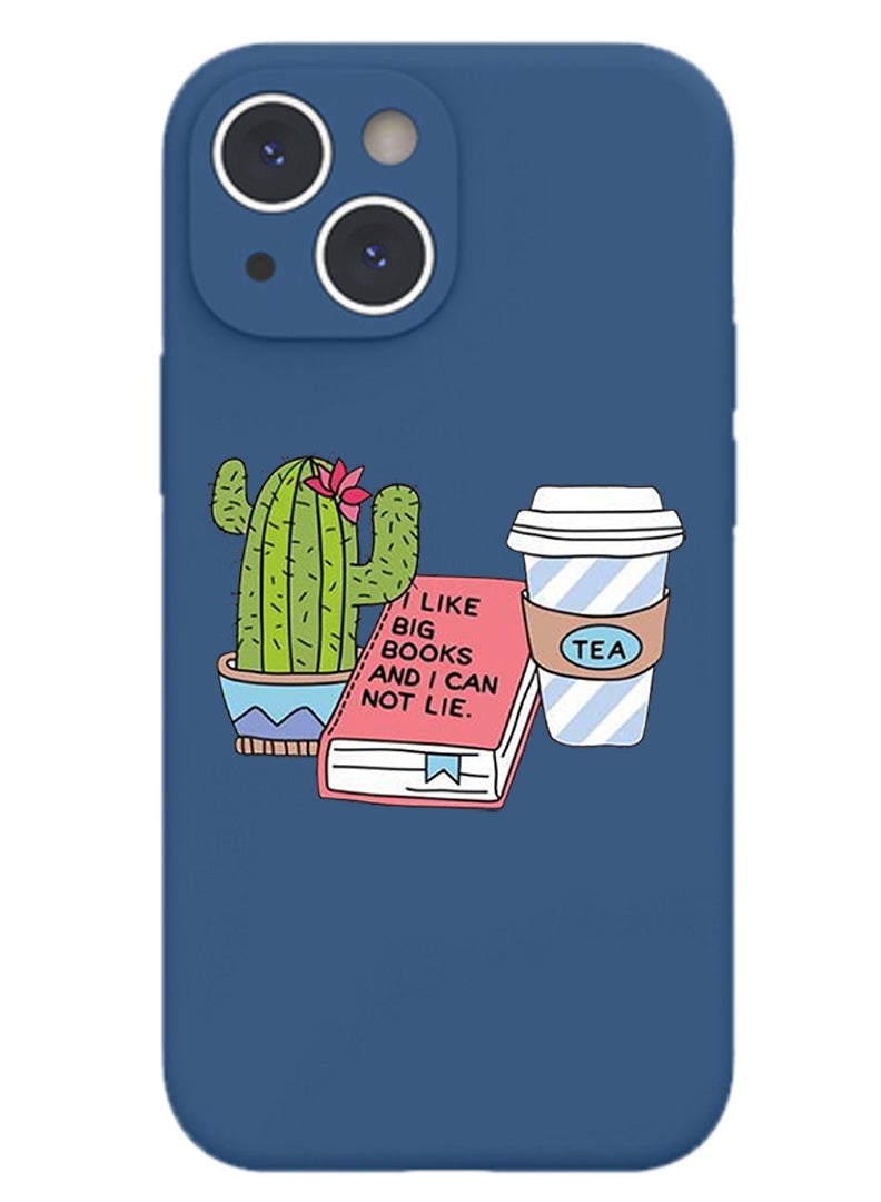 Theodor Protective Slim Fit Case Liquid Silicone Cover with Full Body Protection Anti-Scratch Shockproof Case For iPhone 15 Plus Blue  - cactus copy - Image 1