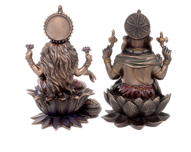 Aone India Lakshmi (Laxmi), Ganesh, Saraswati, Set of 3 Lord Statues Resin Hindu God Idol Dipawali Puja, Gifts - Image 2