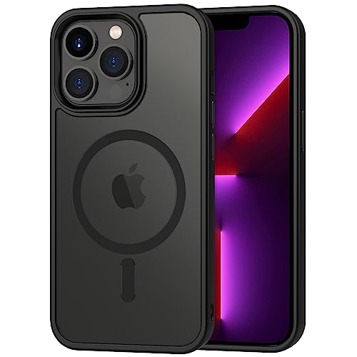 CACOE Magnetic Case for iPhone 13 Pro 6.1 inch-Compatible with MagSafe & Magnetic Car Phone Mount,Anti-Fingerprint TPU Thin Phone Cases Cover Protective Shockproof (Matte Black) - Image 1