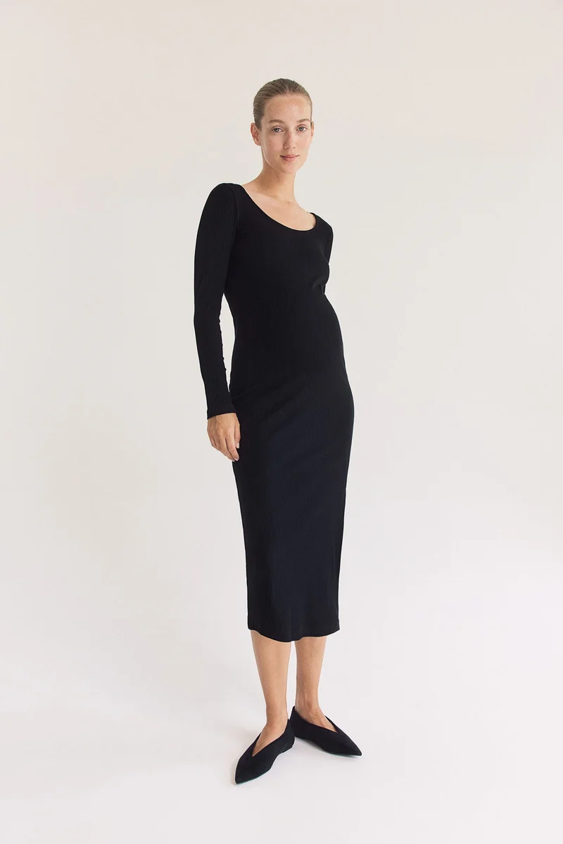 H&M Mama Ribbed Bodycon Dress