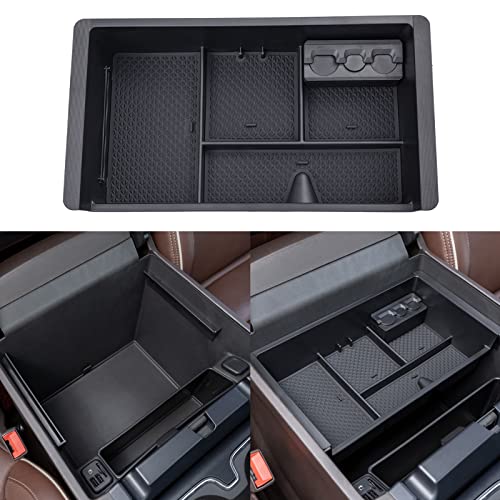 JKCOVER Compatible with Chevy Silverado/GMC Sierra 2014-2018 and Chevy Tahoe Suburban/GMC Yukon 2015-2020 Center Console Organizer Tray Accessories-Full Console w/Bucket Seats ONLY - (Black Trim) - Image 1