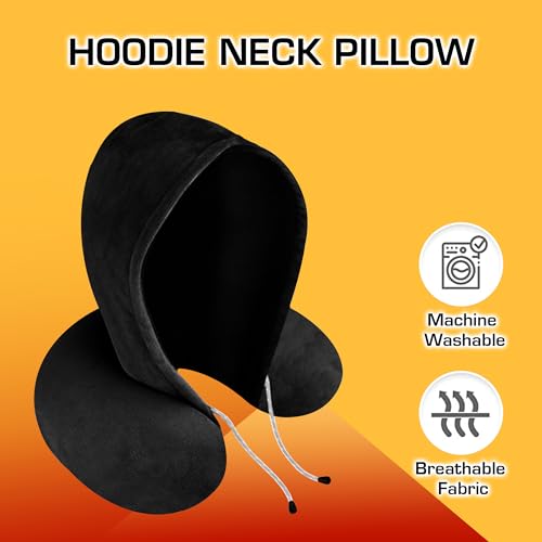Billebon Neck Pillow Eye Mask - Combo Airline Travel Sleeping Pillow with Sleeping and Travel Eye Mask Great for Long Road Trips and Flights (Black with Eye Mask) - Image 2