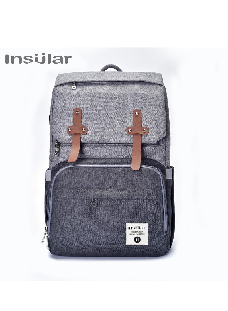 insular Large Capacity Multi-Function Waterproof Diaper Bag - Image 1