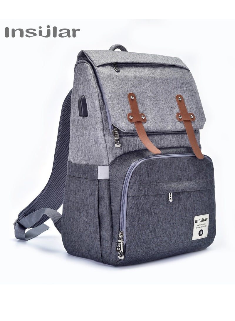 insular Large Capacity Multi-Function Waterproof Diaper Bag - Image 2