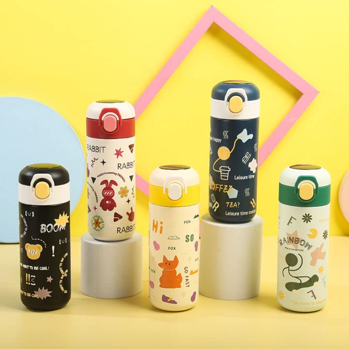 HaRvic HaRvic Water Bottle for Kids Stainless Steel Baby Sipper Bottle Double Walled Vacuum Insulated Bottle Flask for Boys Girls School Black  - Image 5