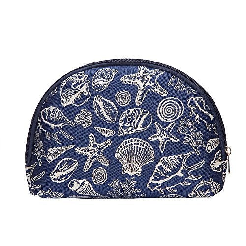 Signare Tapestry Cosmetic Bag Toiletry Makeup Bag for Women With Sea Shell Design(COSM-SHELL) - Image 1