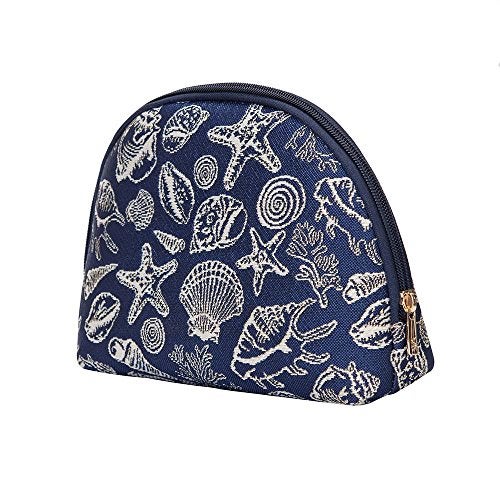 Signare Tapestry Cosmetic Bag Toiletry Makeup Bag for Women With Sea Shell Design(COSM-SHELL) - Image 2
