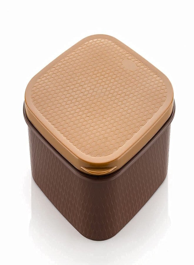 Woolco Masala Rangoli Box Dabba for Keeping Spices | Spice Box for Kitchen | Plastic Wooden Style Masala Box | Masala Container | Masala Dabba (Brown, Grey, Cream & Beige) - Image 3
