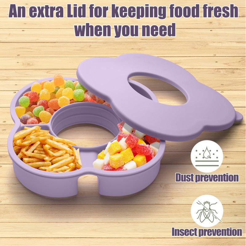 Zonyee Snack Bowl with Lid for Stanley 30 oz Tumbler with Handle, Silicone Snack Tray Snack Ring for Stanley Cup Accessories, Suitable for Car Cup Holder or Outdoor, Orchid - Image 3
