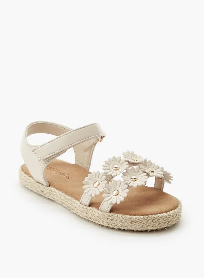 ببرمنة Girls Floral Embellished Espadrille Sandals