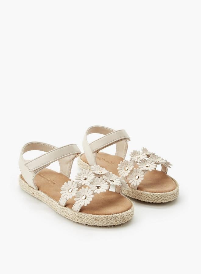 Peppermint Girls Floral Embellished Espadrille Sandals - Image 3