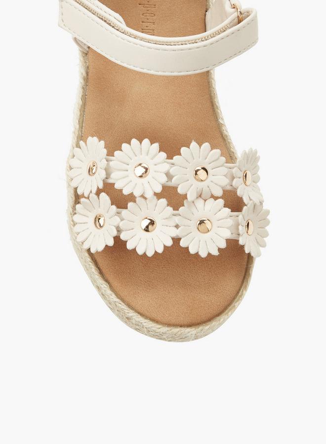 Peppermint Girls Floral Embellished Espadrille Sandals - Image 5