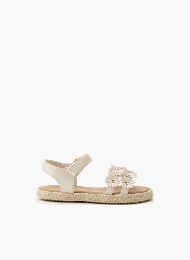 Peppermint Girls Floral Embellished Espadrille Sandals - Image 1