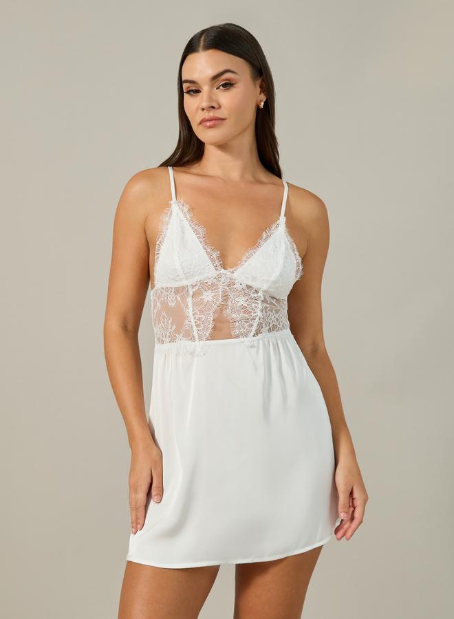 Styli Styli Lace Satin Slip  - Image 4