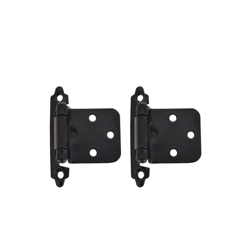 SOLARAE 1/2 Inch Overlay Cabinet Door Hinges Flush Cabinet Hinges 2 Pack Matte - Image 1