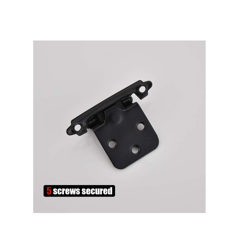 SOLARAE 1/2 Inch Overlay Cabinet Door Hinges Flush Cabinet Hinges 2 Pack Matte - Image 5