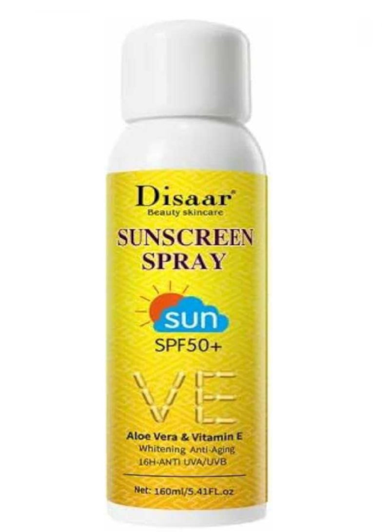 Disaar 2 Pieces Of Sunscreen Spray Sun SPF 50 +  with Aloe Vera and Vitamin E 2 X 160 ml  - Image 3