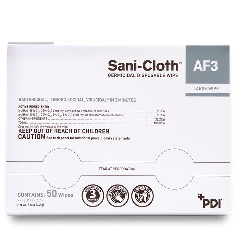 PDI مناديل PDI H59200 Sani-Cloth AF3، عبوات فردية كبيرة، 5" × 8"، خالية من العطور، بيضاء - Image 2