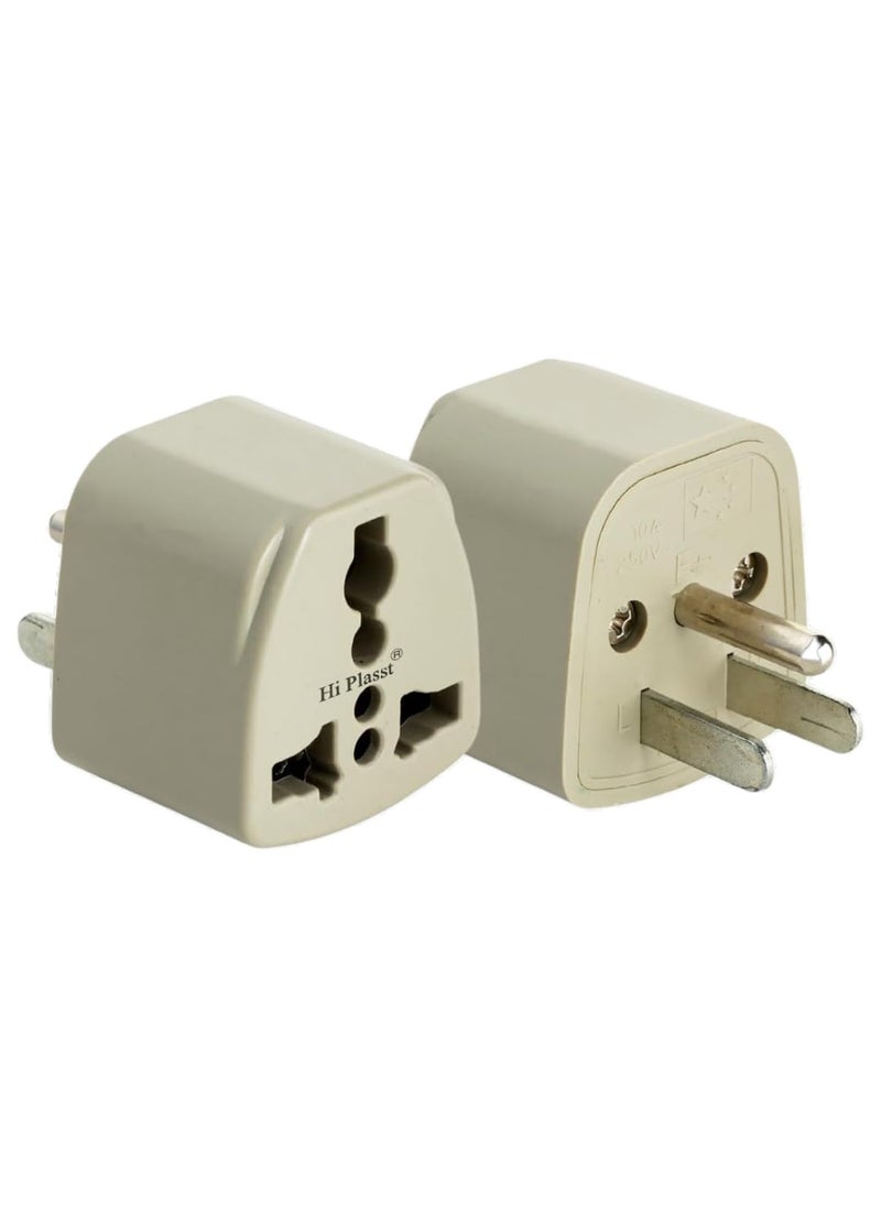 HI PLASST PINS N PLUGS HiPlasst 1 Piece of US Power Plug Adapter TypeB Flat Pin Plug 3Pin Grounded India to USA Travel Adapter International Plug Converter  - Image 1