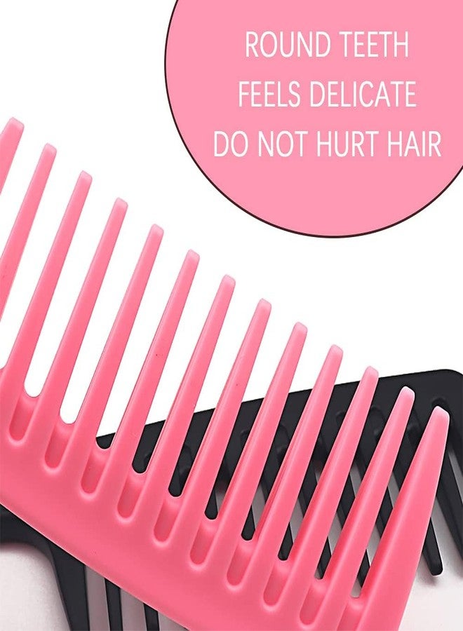 RIANZ® Wide Tooth Detangling Comb for Curly & Long Hair | Anti-Static Shampoo Comb with Hanging Hole | Lightweight Plastic Hair Brush for Women, Men & Kids (Multi Color - Pack of 4) - Image 4