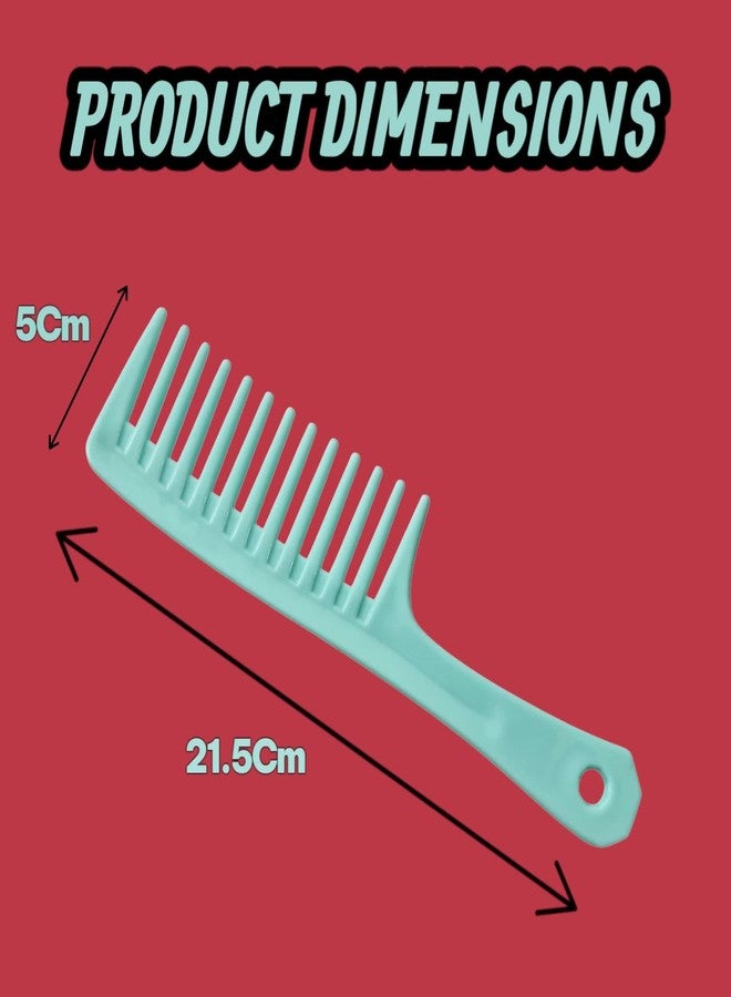 RIANZ® Wide Tooth Detangling Comb for Curly & Long Hair | Anti-Static Shampoo Comb with Hanging Hole | Lightweight Plastic Hair Brush for Women, Men & Kids (Multi Color - Pack of 4) - Image 3