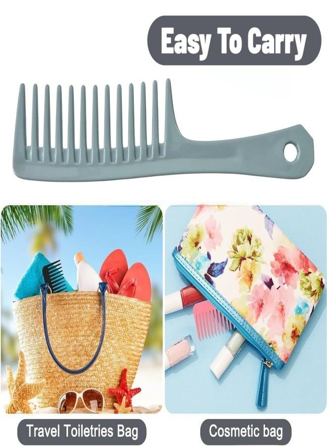RIANZ® Wide Tooth Detangling Comb for Curly & Long Hair | Anti-Static Shampoo Comb with Hanging Hole | Lightweight Plastic Hair Brush for Women, Men & Kids (Multi Color - Pack of 4) - Image 2