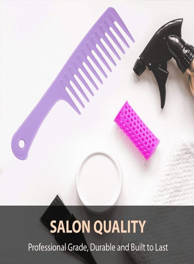 RIANZ® Wide Tooth Detangling Comb for Curly & Long Hair | Anti-Static Shampoo Comb with Hanging Hole | Lightweight Plastic Hair Brush for Women, Men & Kids (Multi Color - Pack of 4) - Image 5