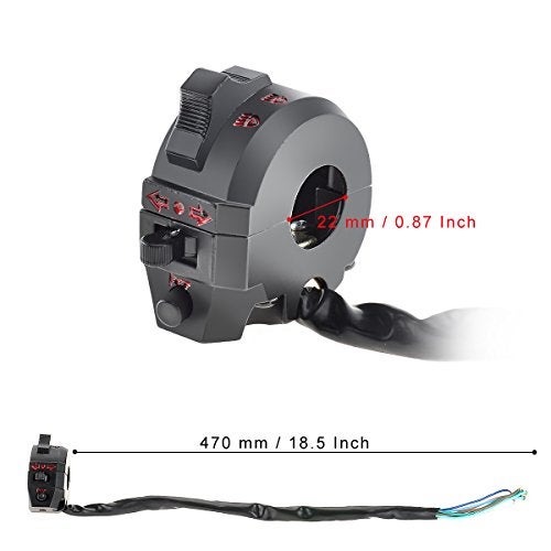 KAWELL Motorcycle Switch Light Turn Signal Switch Dirt Bike Horn Head Light 7/8 Inches Handlebar Switch for Motorbike - Image 3